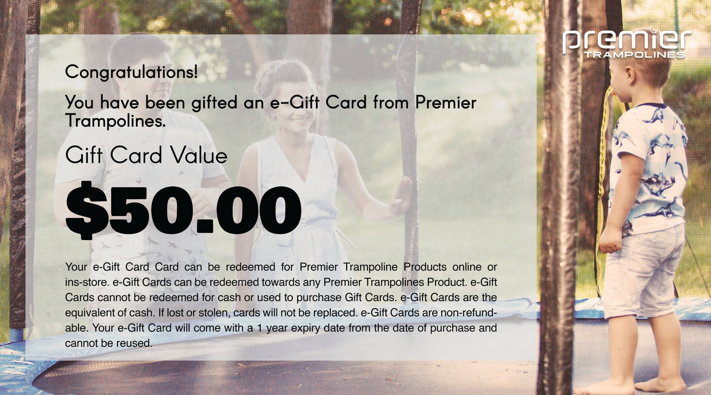e-Gift Cards for Premier Trampolines
